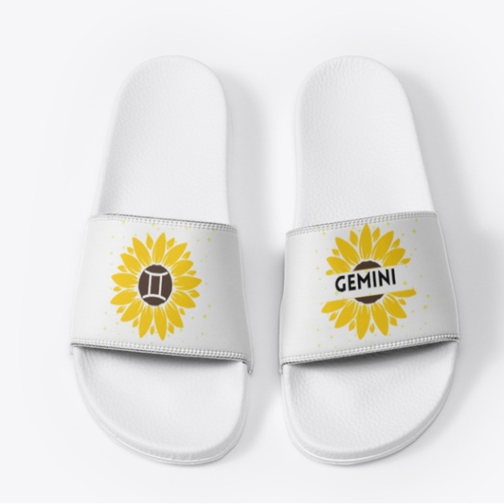 White Gemini slides all sizes brand new